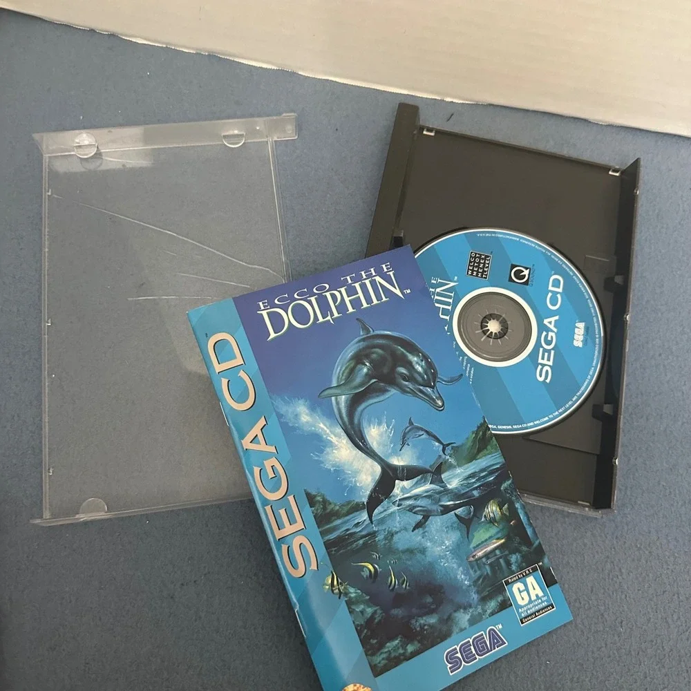 Ecco the Dolphin Sega CD 1993 Retro Video Game CIB with Manual 4408 READ